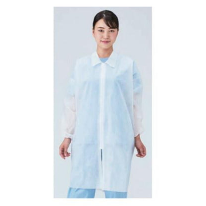ジッパー付き不織布白衣(100枚入) 66502W LL ホワイト