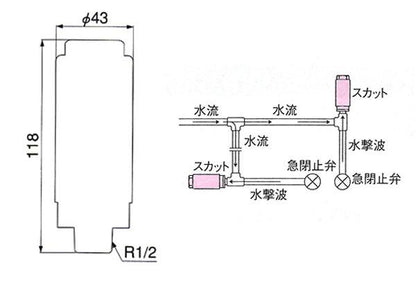 水撃低減器スカット(配管取付型) ＜MB93V-13＞