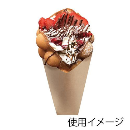 030-バブルワッフル袋 茶無地 100枚入