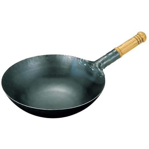 山田鉄打出木柄中華片手鍋24cm 0196900