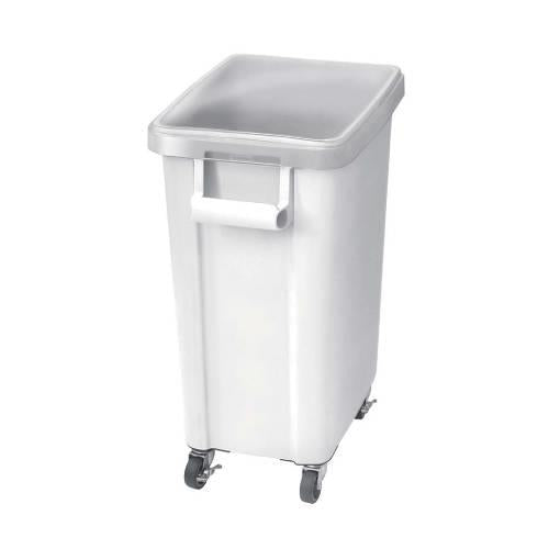 リス材料保管容器キャスター付45LホワイトW 0560400