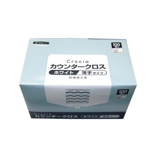 抗菌カウンタクロス薄手100枚入白65402 0823610