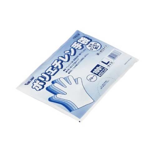 ポリエチレン手袋＃2016袋入100枚入Lブルー 1312380