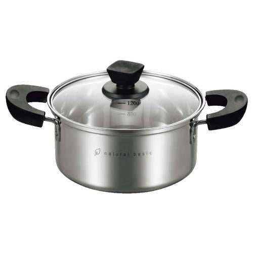 ナチュラルベーシック深型両手鍋18cmNBP-18W 1539120