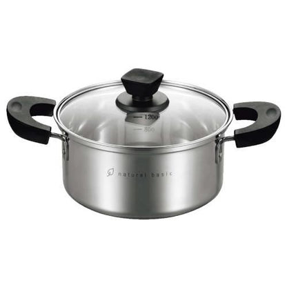ナチュラルベーシック深型両手鍋18cmNBP-18W 1539120