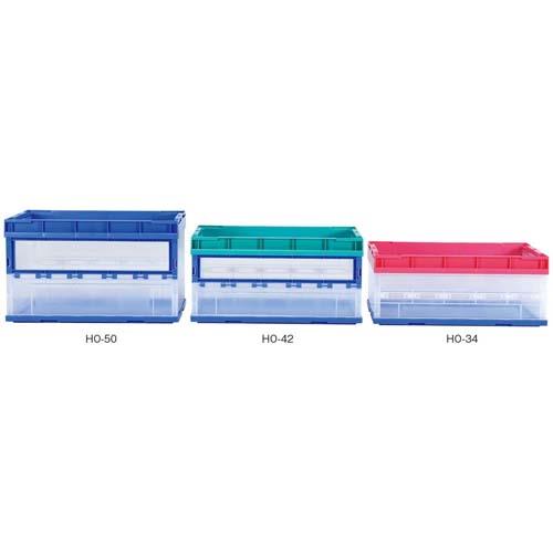 BK折りたたみコンテナクリア・ピンクHO-50-PC 2406850