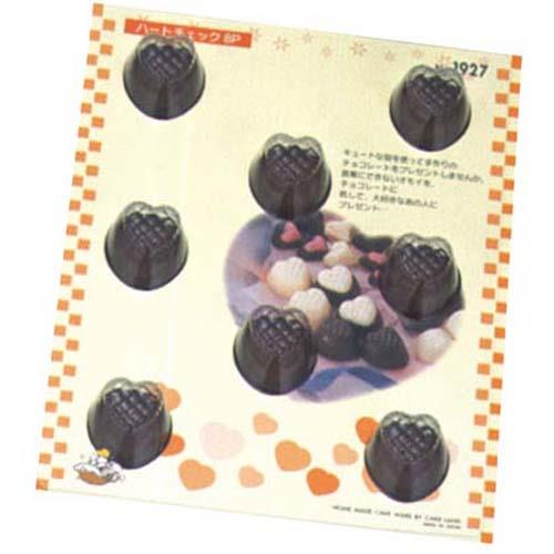 チョコレートモールドハートチェック1927 3896500