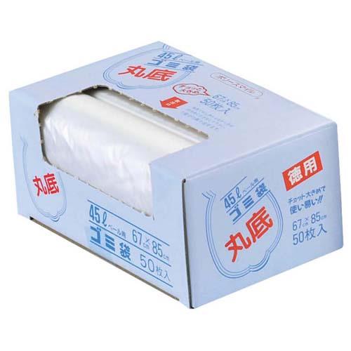 丸底ゴミ袋半透明三層構造45L50枚 4375110