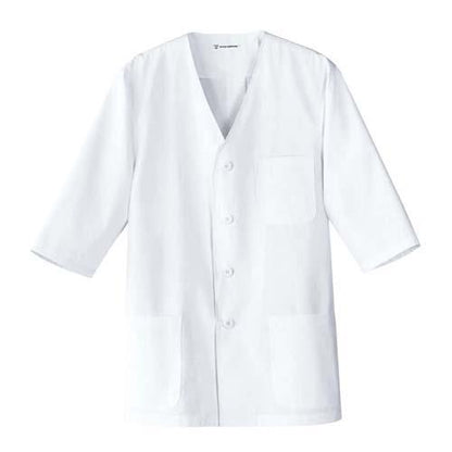男性用衿無し七分袖調理服AA321-8L 5794530