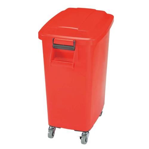 厨房ペールキャスター付CK-45レッドR 6449500