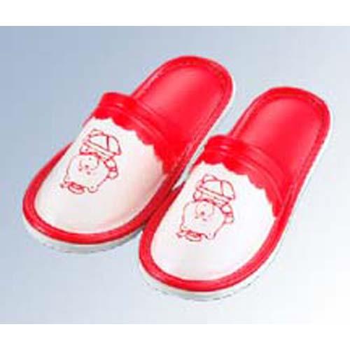 スリッパ前閉じS-1290子供22cmレッド01 7623700