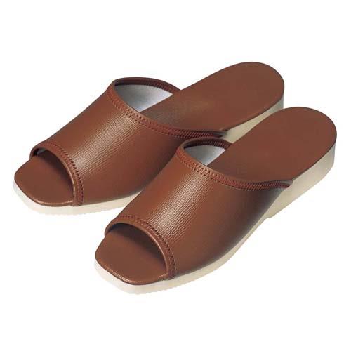 スリッパ白厚底前開きS-306Lブラウン013 7623900