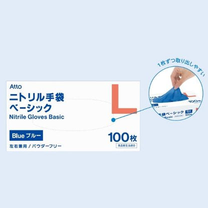 ニトリル手袋ベーシック ブルー 100枚入