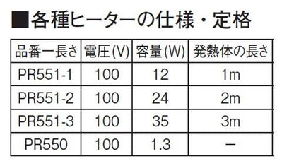 水道凍結防止ヒーター