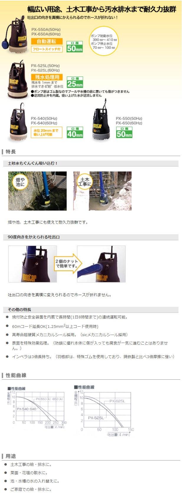 汚水用水中ポンプ ポンスター ＜PX-L＞