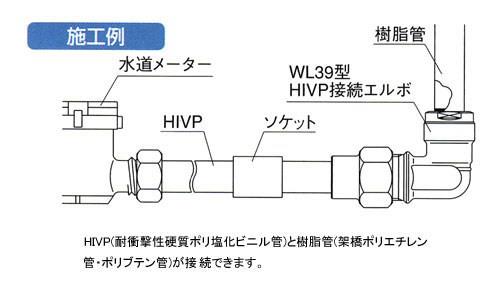 ダブルロックジョイント HIVP変換エルボ 青銅製 ＜WL39＞