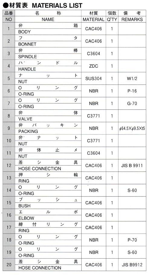 消火栓弁 65×90°差込式回転管継手付 ＜V565＞