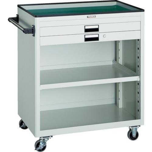 TRUSCO ツールワゴン 750X500 浅型2引出 幕板付 ヤンググリーン NTS-720P-YG