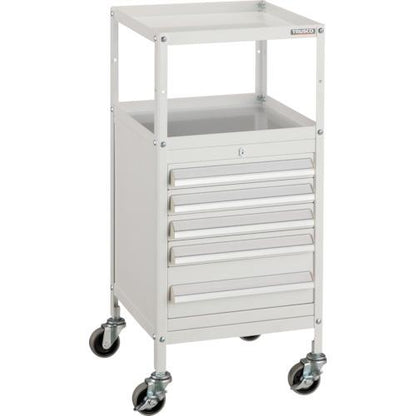 TRUSCO ミニキャビネットワゴン400X440X880LVR-423付 ホワイト MCW-423W