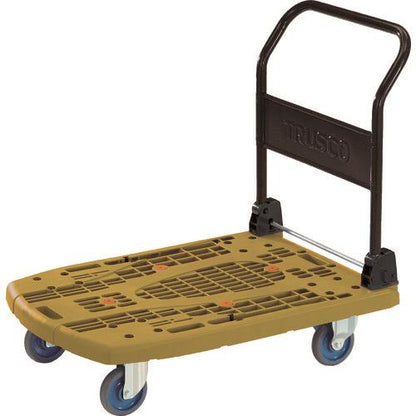TRUSCO 樹脂台車 カルティオビッグ 折畳 900X600 ストッパー付 オリーブ MPK-906-OG-S