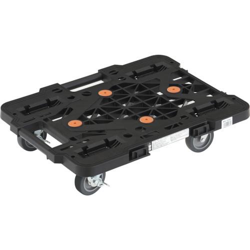 TRUSCO 樹脂製平台車 ルートバンメッシュタイプ 515X385 自在側ストッパー付 黒 MPK-500S-BK