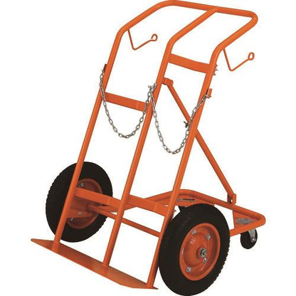 TRUSCO ボンベ台車 四輪安定型 酸素・アセチレンボンベ二本積用 HT-65N
