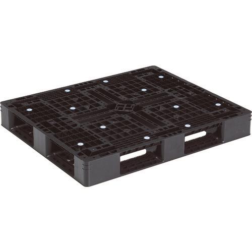 サンコー 樹脂パレット(片面四方差し) リサイクルプラスチックパレット 812951 D4-1012-9黒 間口1200×奥行1000×高さ150mm SK-D4-1012-9-BK