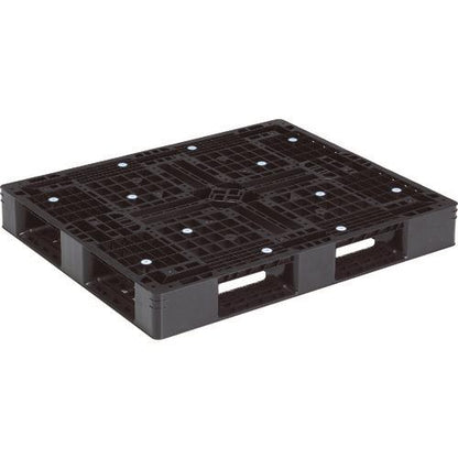 サンコー 樹脂パレット(片面四方差し) リサイクルプラスチックパレット 812951 D4-1012-9黒 間口1200×奥行1000×高さ150mm SK-D4-1012-9-BK