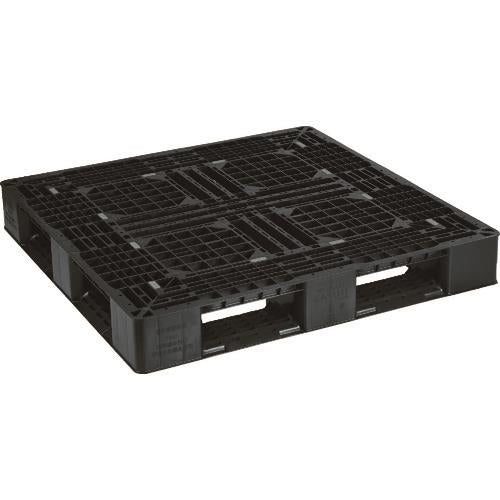 NPC プラスチックパレットLA-1111RR 片面四方差し 黒 LA-1111RR-BK