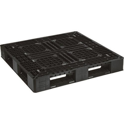 NPC プラスチックパレットLA-1111RR 片面四方差し 黒 LA-1111RR-BK