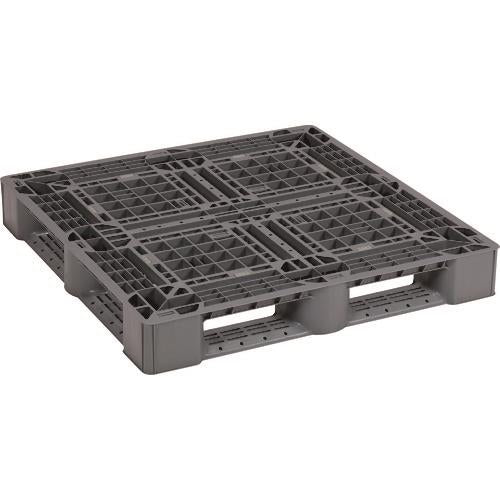 NPC プラスチックパレットSLA-1111 片面四方差し グレー SLA-1111-GY