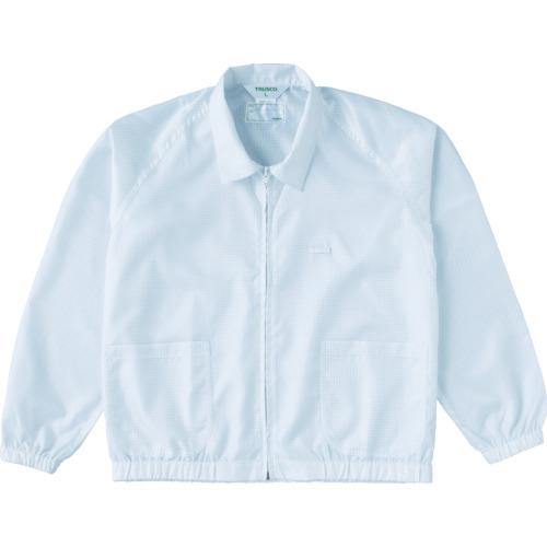 TRUSCO 制電糸グリッド仕様ジャケット(衿付) ホワイト M TCLGJ-W-M