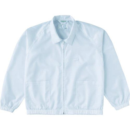 TRUSCO 制電糸グリッド仕様ジャケット(衿付) ホワイト M TCLGJ-W-M