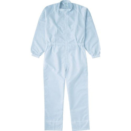 TRUSCO 制電糸グリッド仕様フード無つなぎ服 ホワイト M TCOG-W-M
