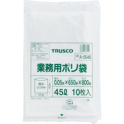 TRUSCO 業務用ポリ袋 厚み0.05X20L (10枚入) A-0020