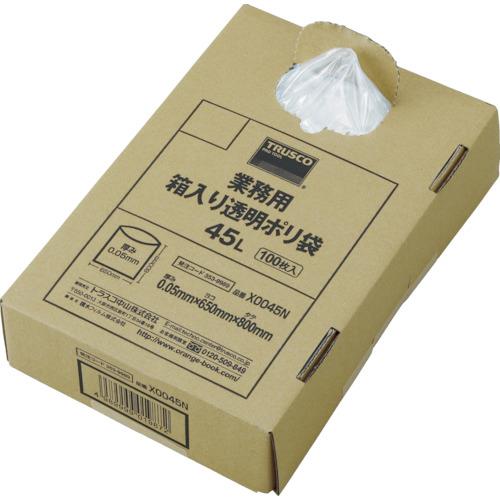 TRUSCO まとめ買い 業務用ポリ袋 透明・箱入り 0.05X120L (100枚入) X0120N