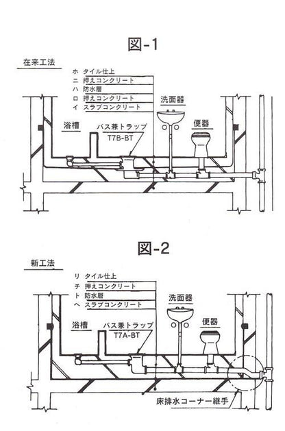 床排水トラップ 床排水コーナー継手 ＜CF-L＞