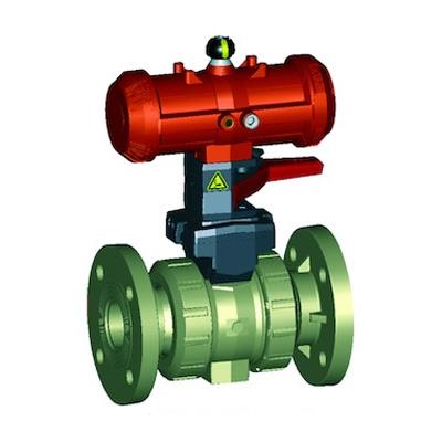231型　空気式ボールバルブ複作動式　レバー付　フランジ式　＜199　235＞