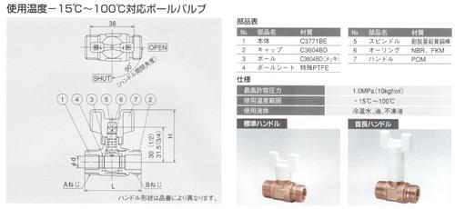 AU6型ボールバルブ 黄銅製 日本水道協会認証登録品 お買得パック ＜AU6-M-S＞