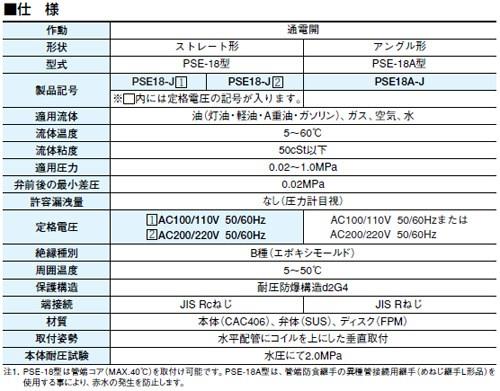 耐圧防爆形電磁弁(ピストン式)(油・水・空気・ガス用) ＜PSE18-J＞