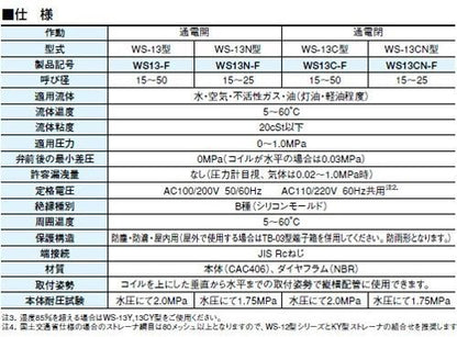 電磁弁(ダイヤフラム式)(桃太郎シリーズ(水・空気・ガス・油用) ＜WS43-F＞
