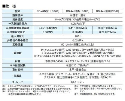 減圧弁本体(継手無) (弁慶シリーズ(水・温水用) ＜RD44N-FML＞