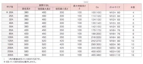 伸縮管継手 ＜ES-10-100＞