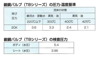 鍛鋼バルブ ゲートバルブ ＜T8G＞