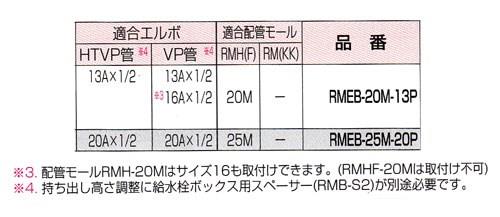 給水栓用エルボボックス(VP・HTVP用)RMEB-20M-13P ＜RMEB-M-P＞
