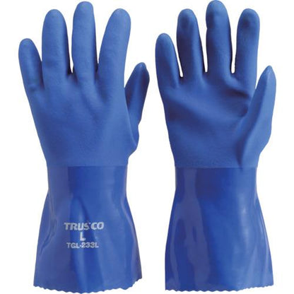 TRUSCO 耐油ビニール手袋 ロングタイプ Lサイズ TGL-233L