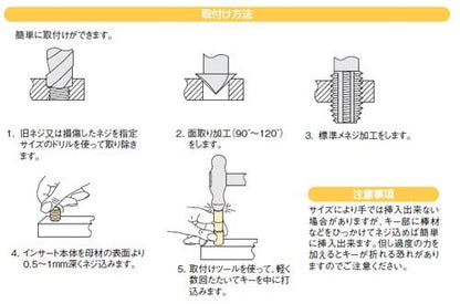 キーロックインサート SUS製 軽荷重用 ＜KIC-SUS＞