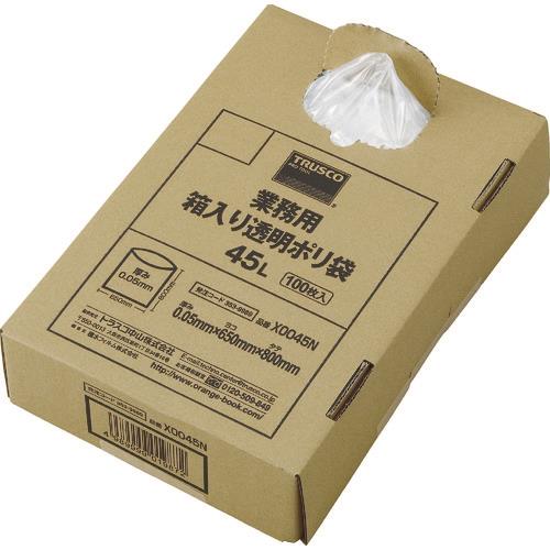 TRUSCO まとめ買い 業務用ポリ袋 透明・箱入り 0.05X45L (100枚入) X0045N