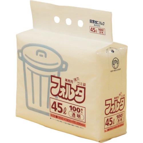 サニパック F-4C 環優包装ゴミ袋フォルタ 45L 透明 (1袋(PK)＝100枚入) F-4C-CL