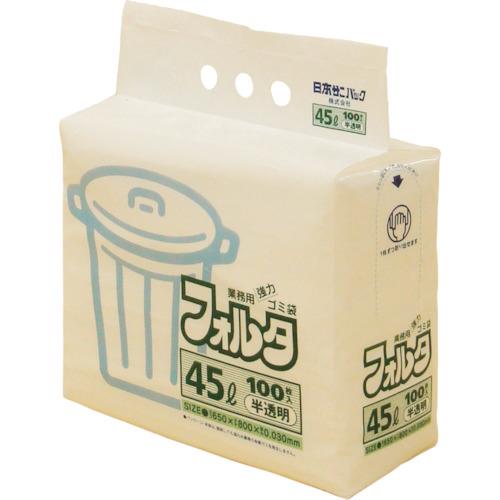 サニパック F-4H 環優包装ゴミ袋フォルタ 45L 白半透明 (1袋(PK)＝100枚入) F-4H-HCL